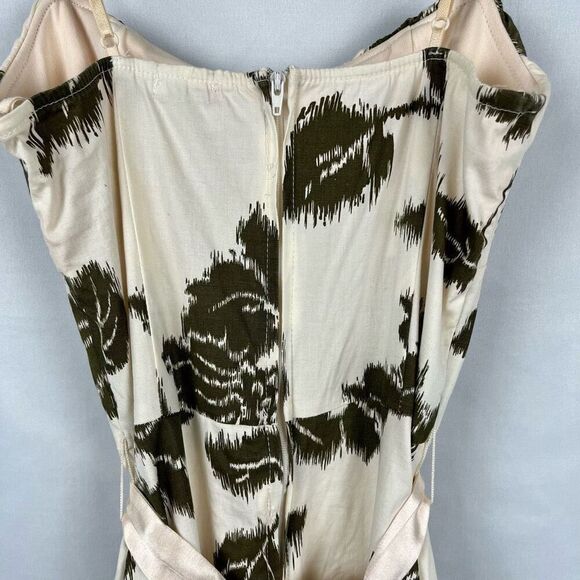 Ruby Rox Cream And Brown Floral Sundress Pink Waist Ribbon 5 - Picture 4 of 13